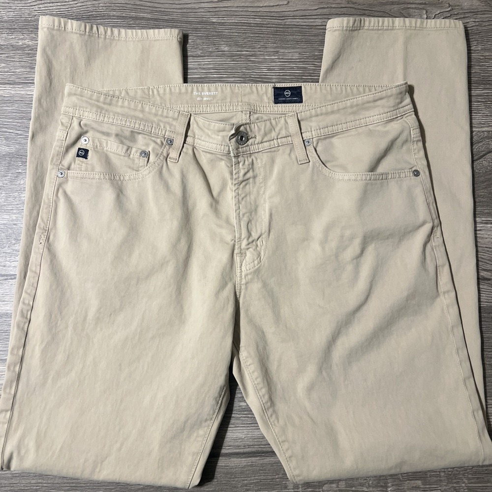 Adriano Goldschmied The Everett Slim Straight Tan Khaki Pants Size 34x32 (36x33) - Picture 4 of 12